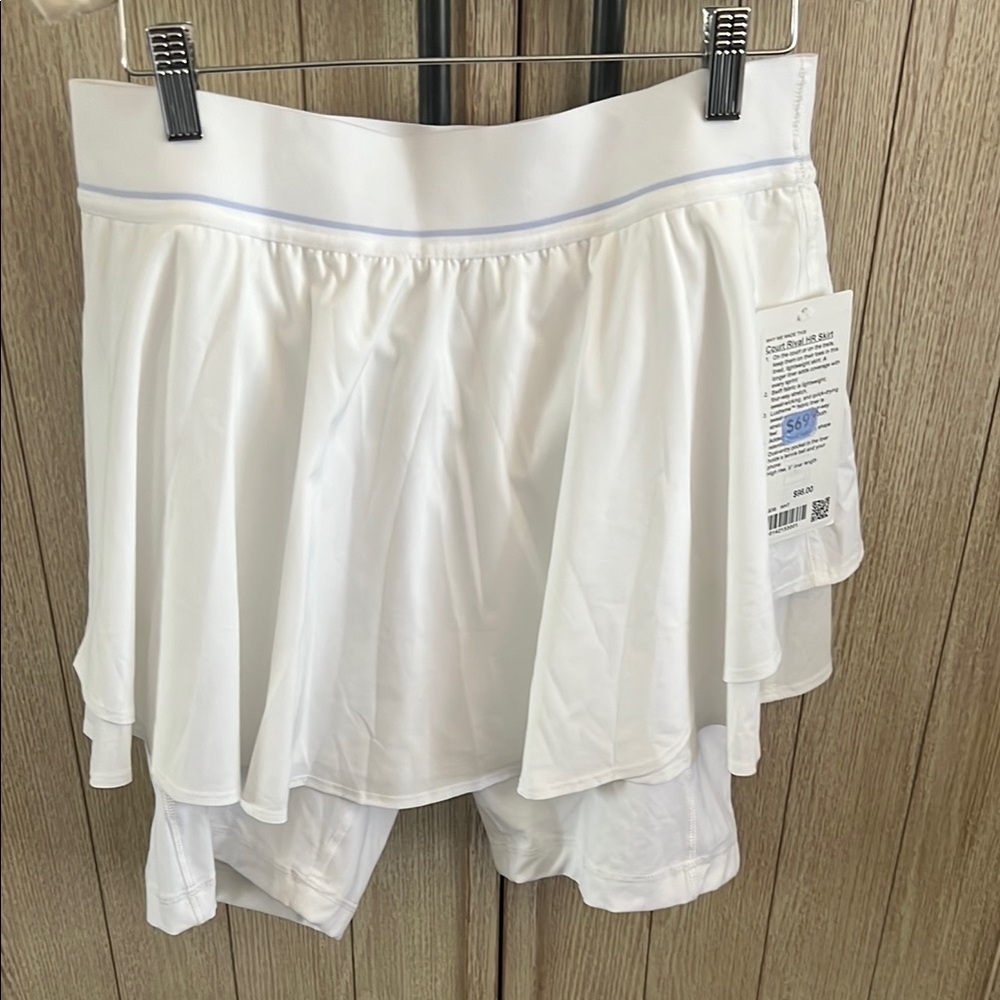 NEW Lululemon Court Rival High-Rise Skirt - White - Size 12